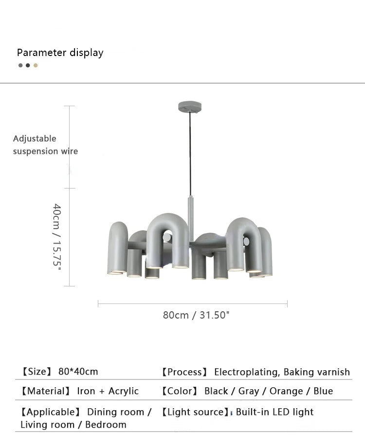 Modern Simple Bauhaus U Shaped Pendant Lamp