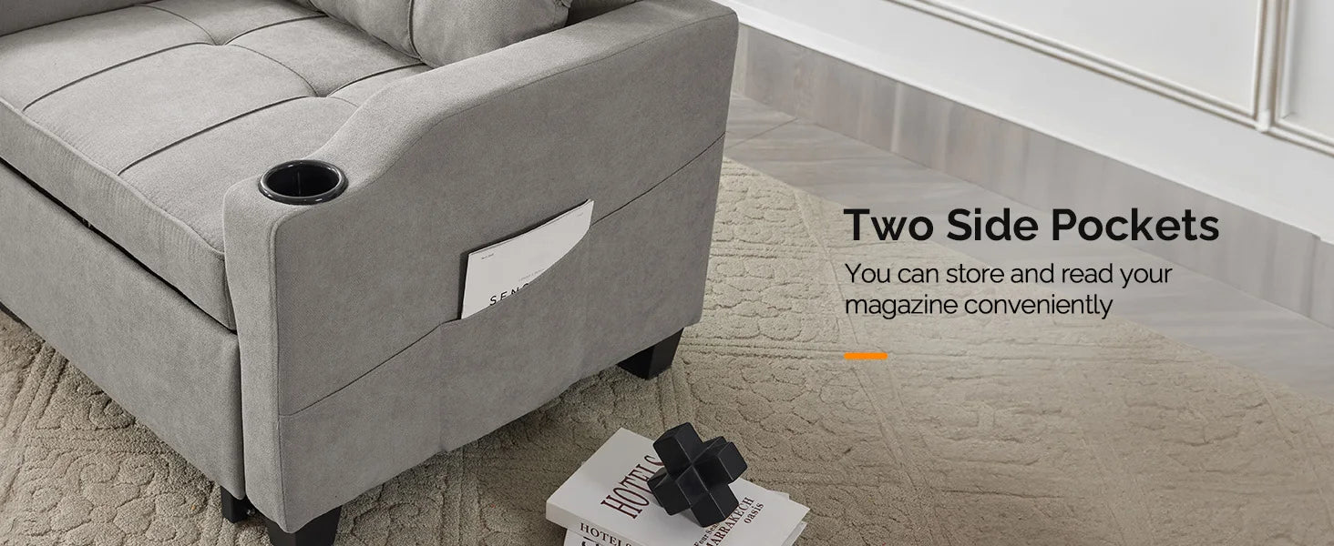 Sleeper 3 in 1 Convertible Bed Adjustable Recliner Sofa