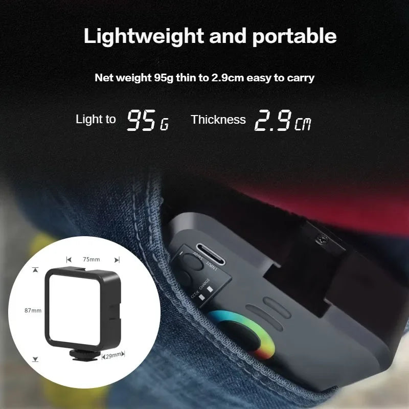 Portable Adjustable Mini Rgb Led Rechargeable Light