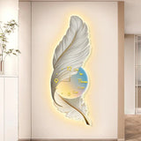 Modern Large Feather LED Wall Clock