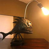 Creative Fisherman Fish Table Lamp Art