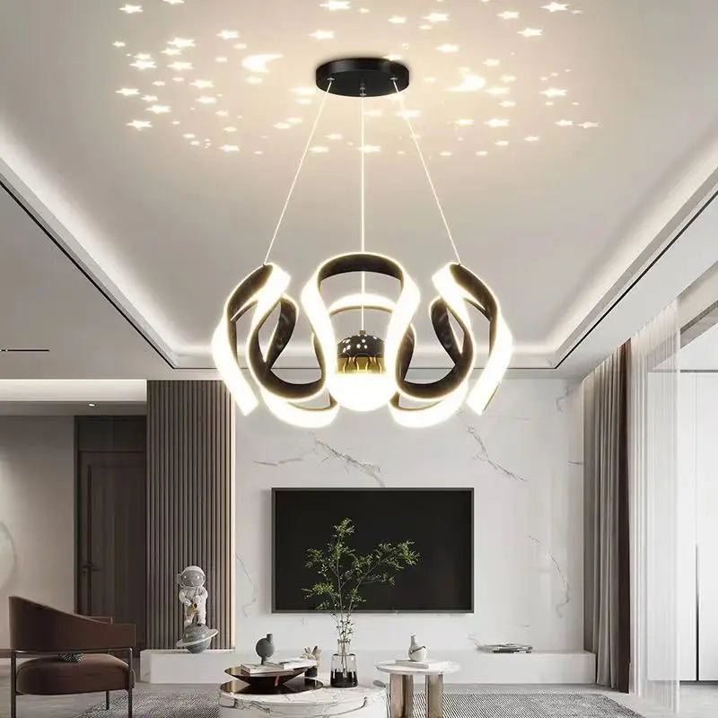 Nordic Abstract LED Bulbs Hanging Pendant Chandelier