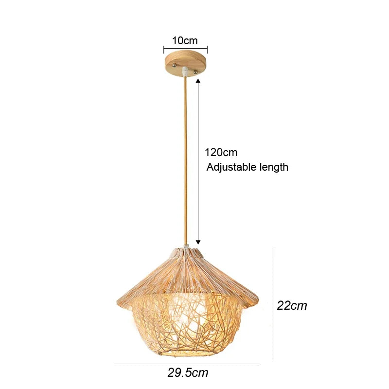 Rattan Bamboo Ceiling Hanging Lamp Pendant Light
