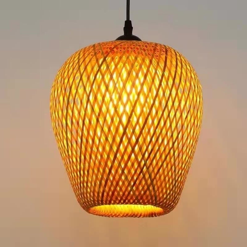 Bamboo Pendant Hand Knitted Chinese Style Lamps