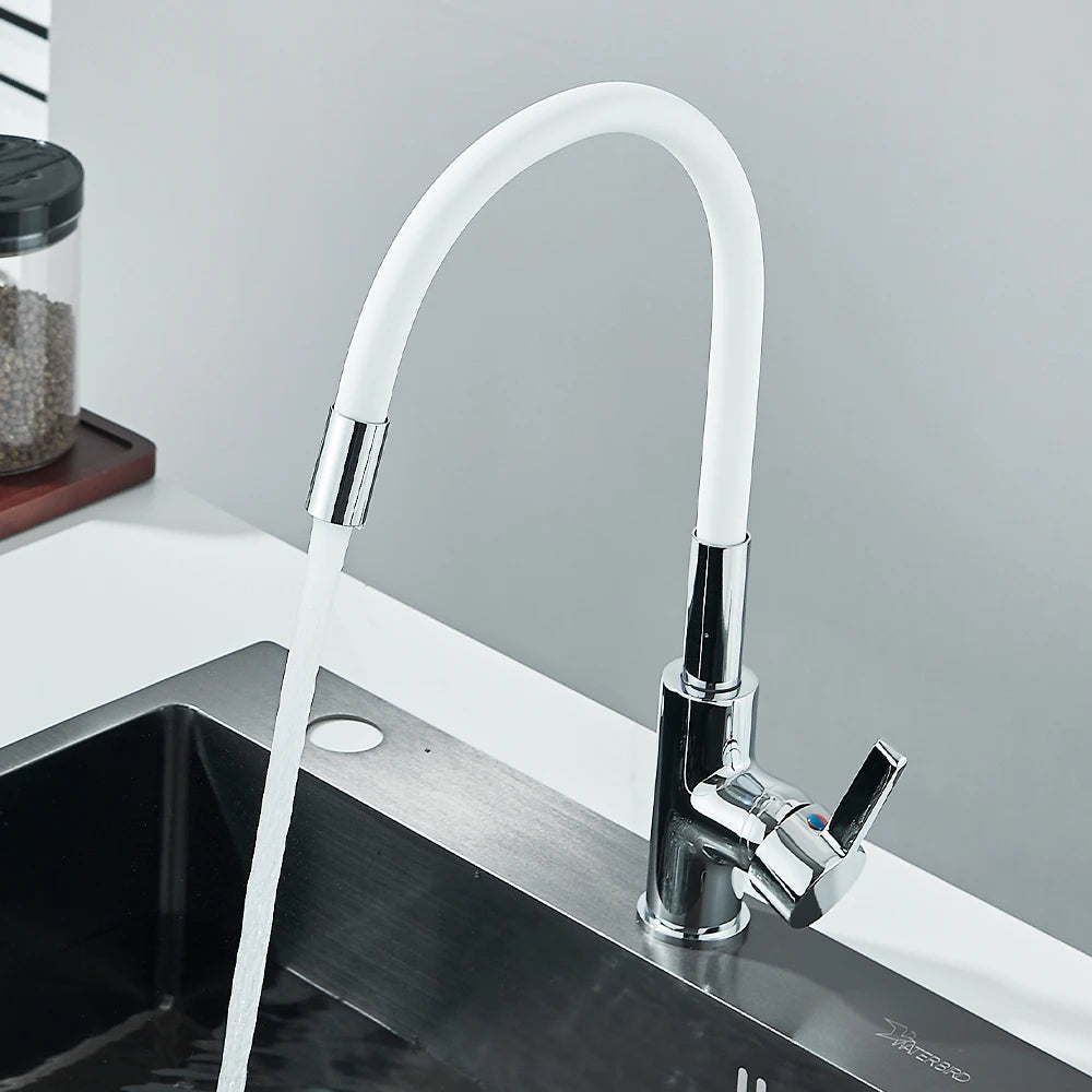 Silica Gel Rotating Deck Mount Kitchen Sink Faucet