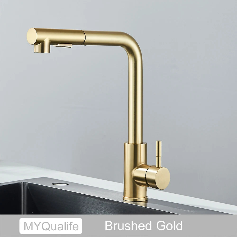 Pull Out Sprayer Nozzle Tap Deck Kitchen Sink Faucet