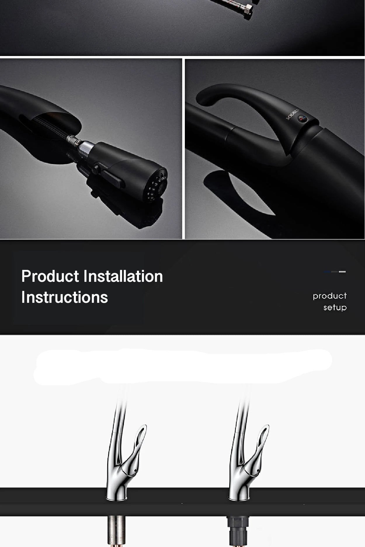 Touch Pull Out 3 Function Single Handle Dual Control Faucet