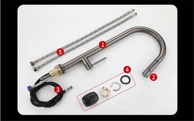 360 Rotation Pull Out Deck Mounted Sink Kitchen Faucet