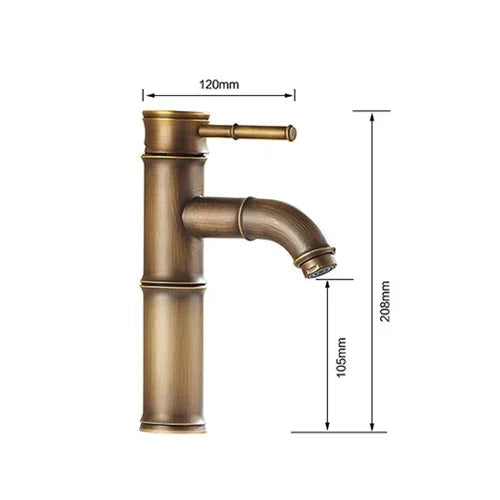 Brass Basin Tap Hot Cold Two Pipes Bathroom Faucet