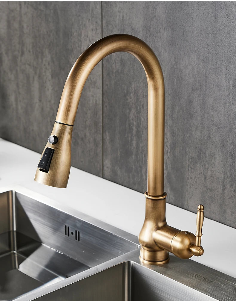 3 Water Modes Pull Out Tap Sprayer Kitchen Faucet