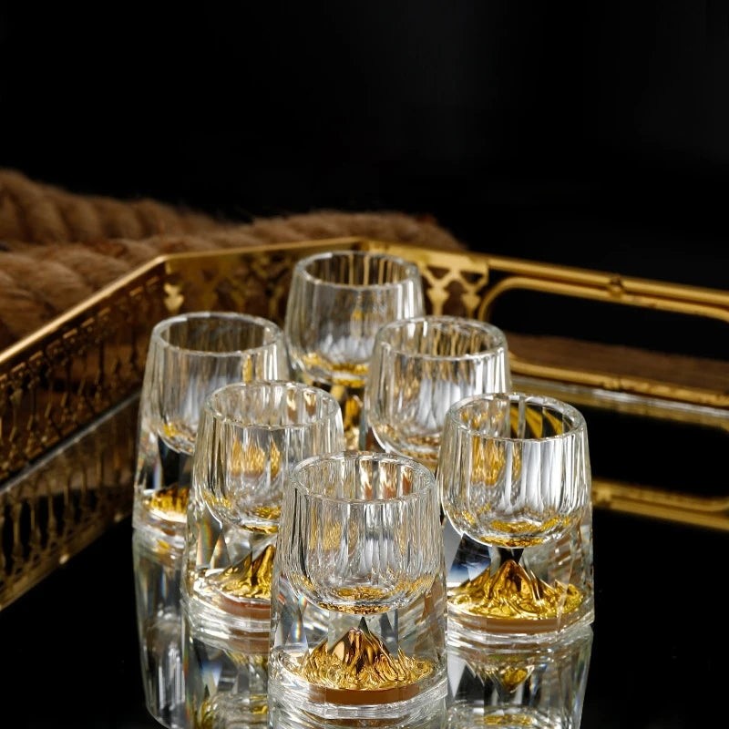 Luxury Crystal Glass, Liquor With Double Bottom