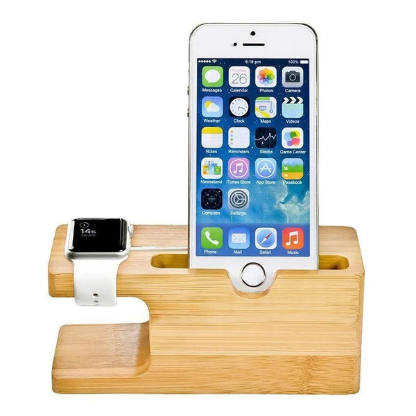 Wooden Charging Base for Apple Watch Phone Holder