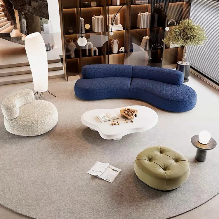 Curved Armless Vacuum Compressed Sectional Sofa