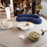 Curved Armless Vacuum Compressed Sectional Sofa