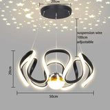 Nordic Abstract LED Bulbs Hanging Pendant Chandelier