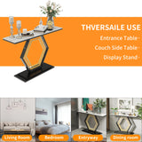 Marble Solid Geometric Base Sofa Side Entryway Table
