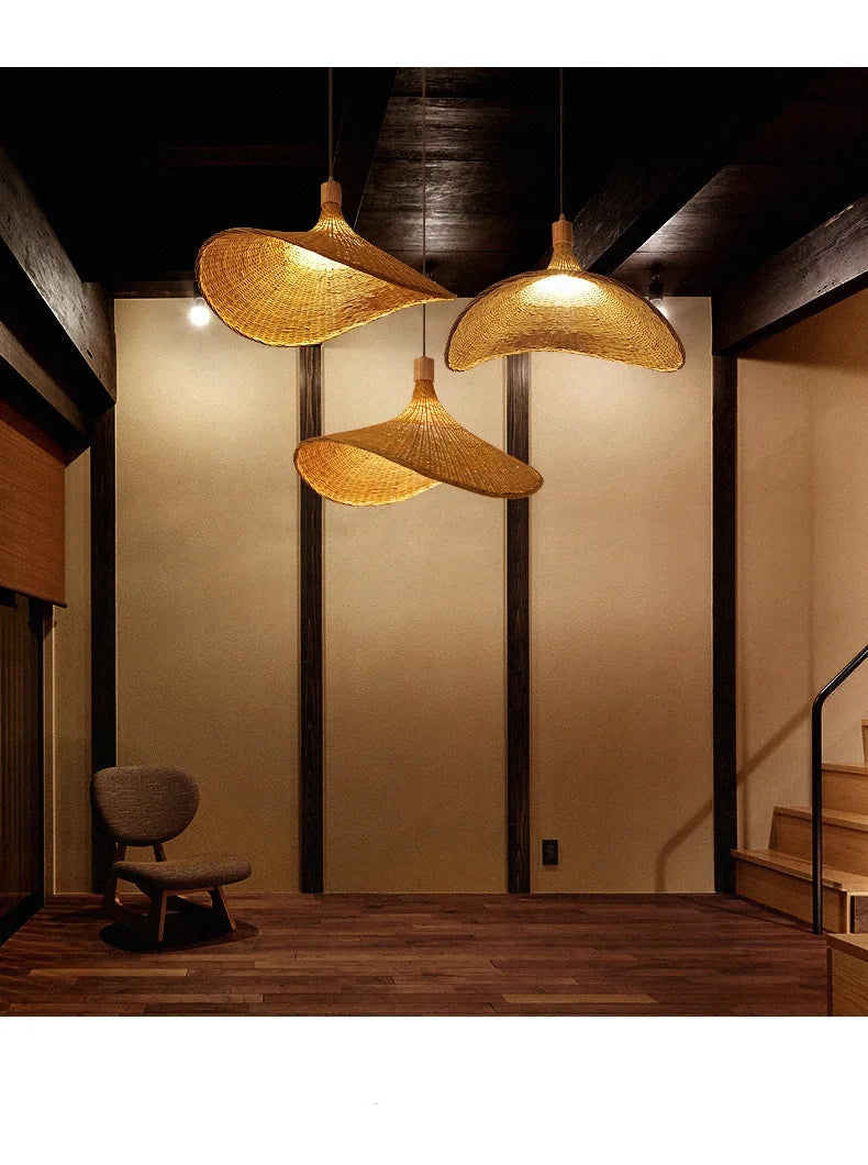 Rattan Bamboo Ceiling Hanging Lamp Pendant Light