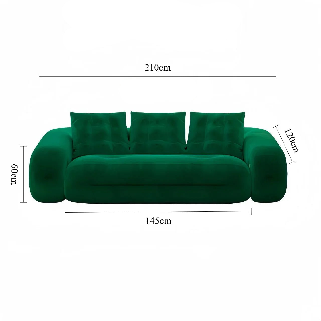 Compressed Folding Double Sleep Rounded Armrest Sofa