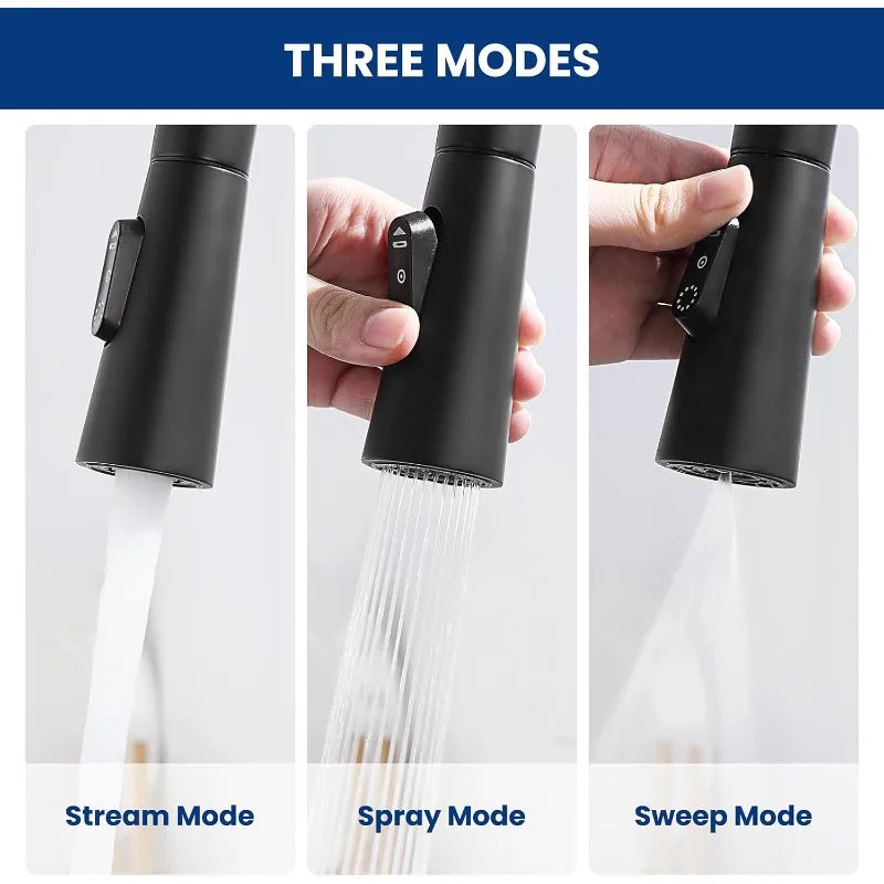 360° Rotation Sprayer Extendable 3 Jet Kitchen Faucet