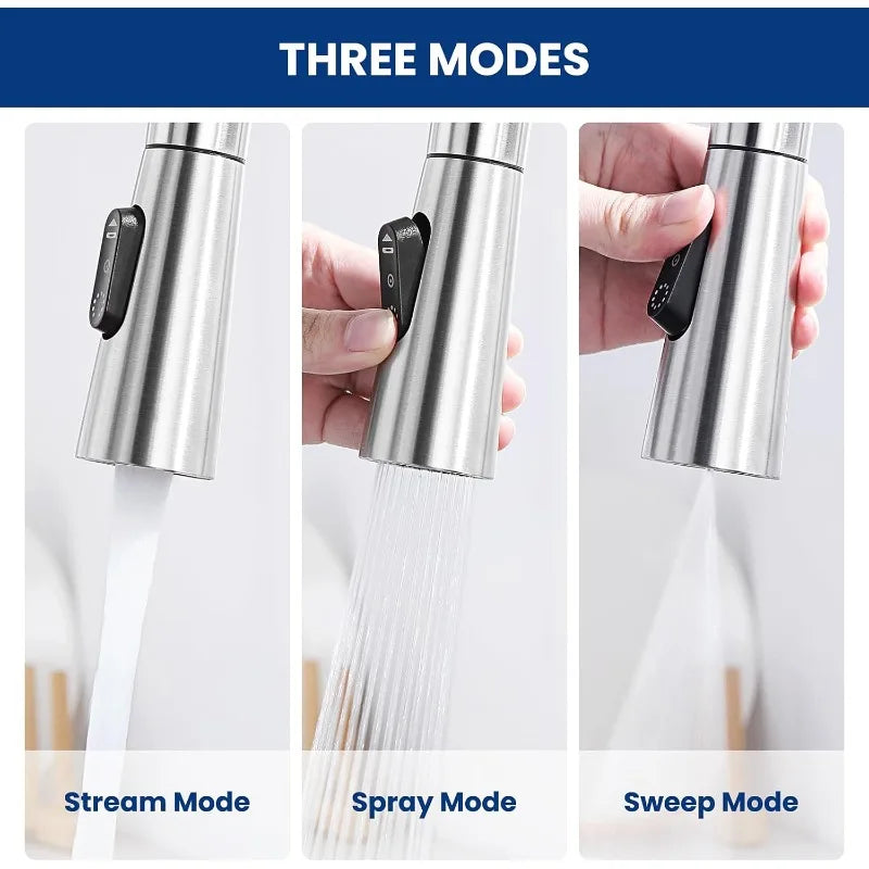 360° Rotation Sprayer Extendable 3 Jet Kitchen Faucet