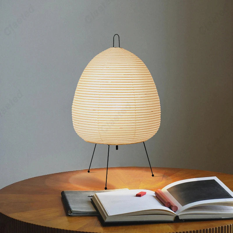 Japanese Oval Standing Paper Table Lamp