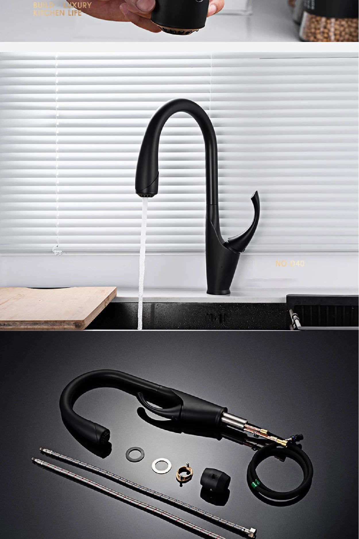 Touch Pull Out 3 Function Single Handle Dual Control Faucet