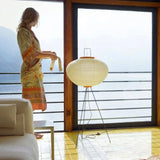Japanese Paper Standing Light Button Switch Lamp