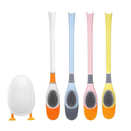 Egg-Shaped Silicone Punch-Free Toilet Brush With Feet