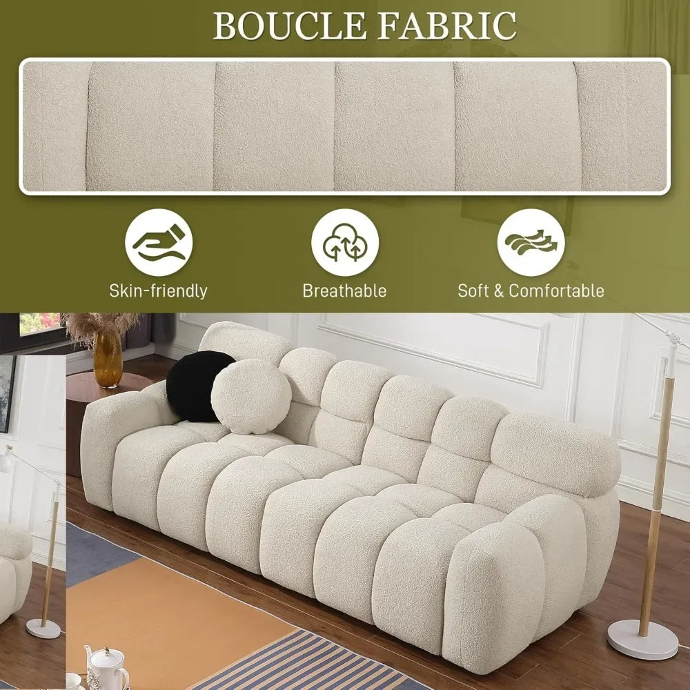 Rectangular Cushioned Deep 3 Seater Cloud Sofa