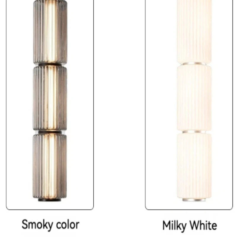 Nordic LED Stand Lighting Smoke Glass Floor Lamp