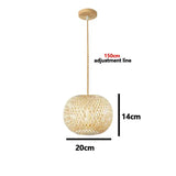 Bamboo Chandelier Pendant Lamp Hanging Wood Ceiling Light