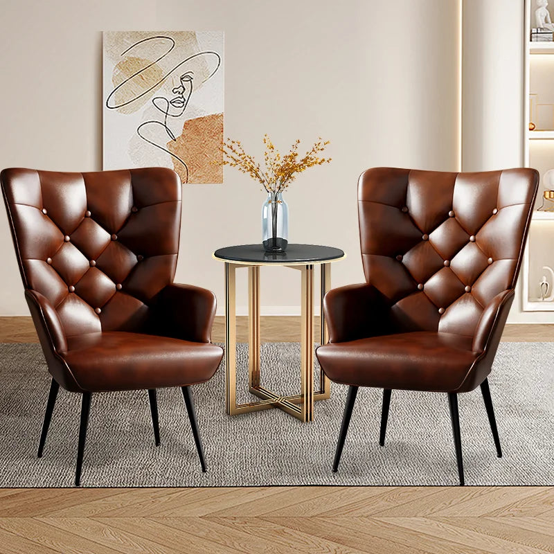 Armchair High Back Cushioned Button Back Chair