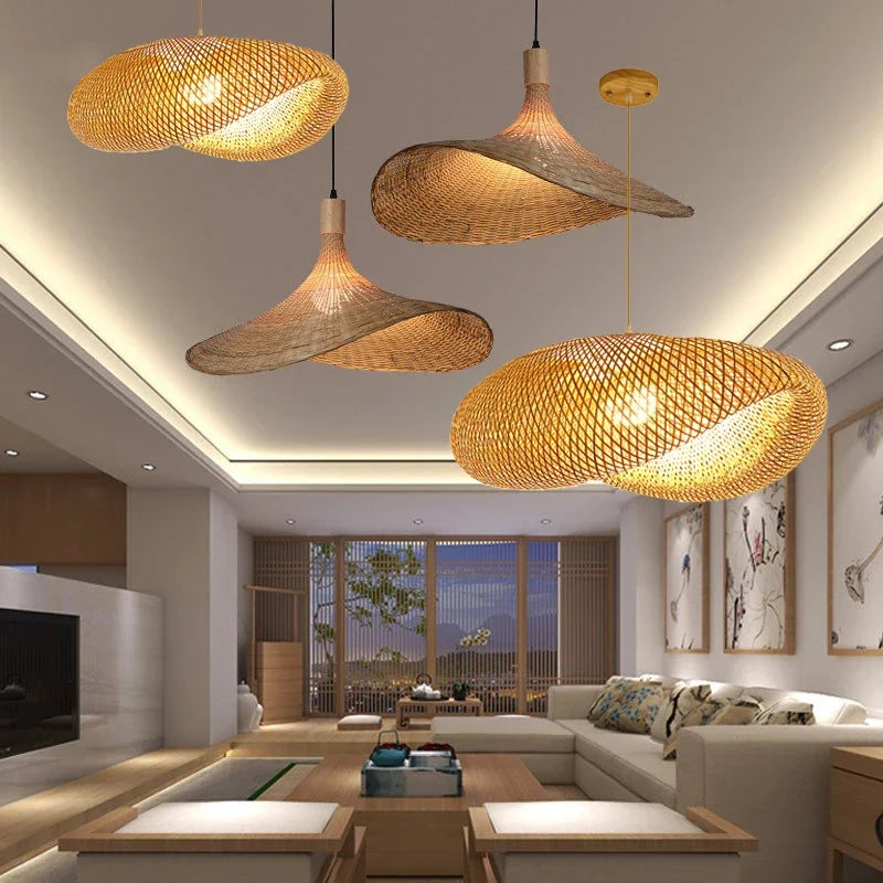 Rattan Bamboo Ceiling Hanging Lamp Pendant Light