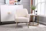 Accent Upholstered Armchair Tufted Metal Legs Chair