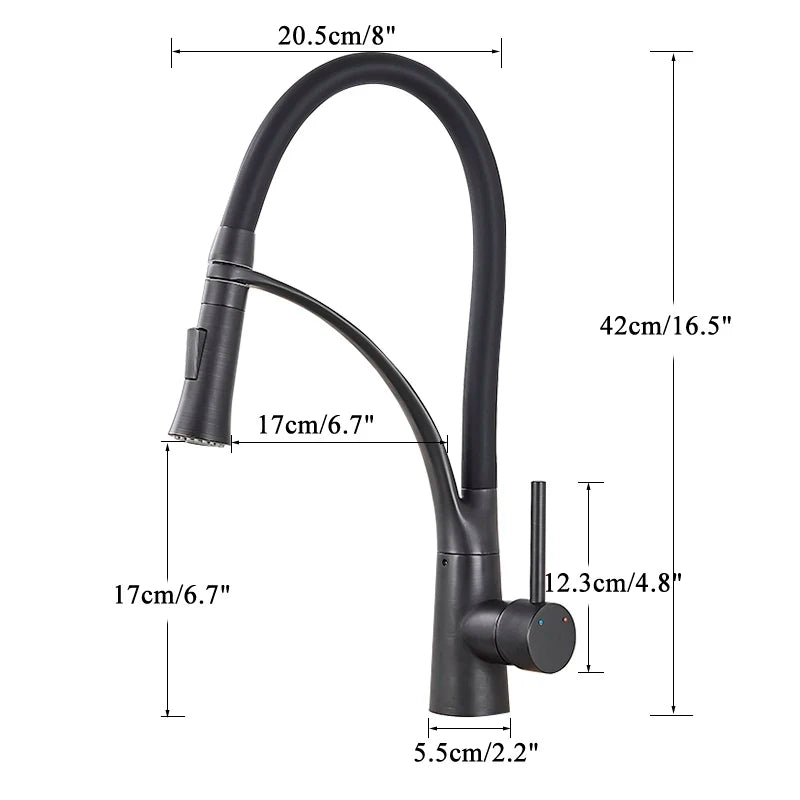 Single Handle 360 Rotate Pull Out Spray Sink Faucet