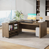 L Shaped Office Storage Shelves Desk