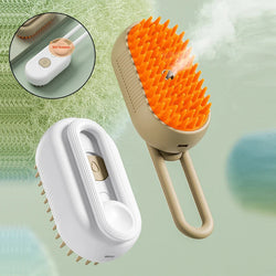 Portable Pet Steam Brush Massage Comb with Retractable Handle