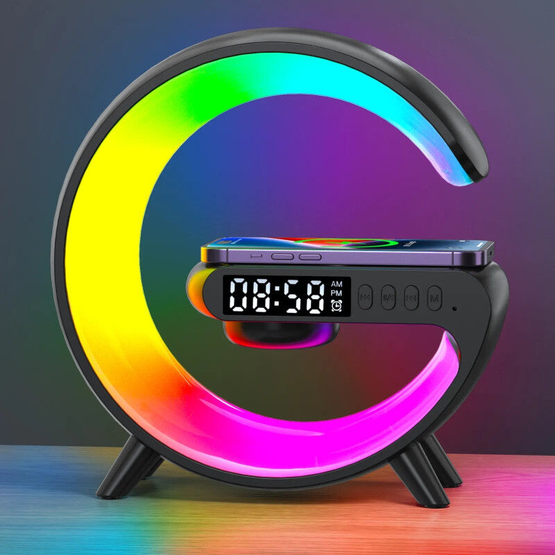 Multifunctional Wireless Charger with RGB Light Alarm Stand