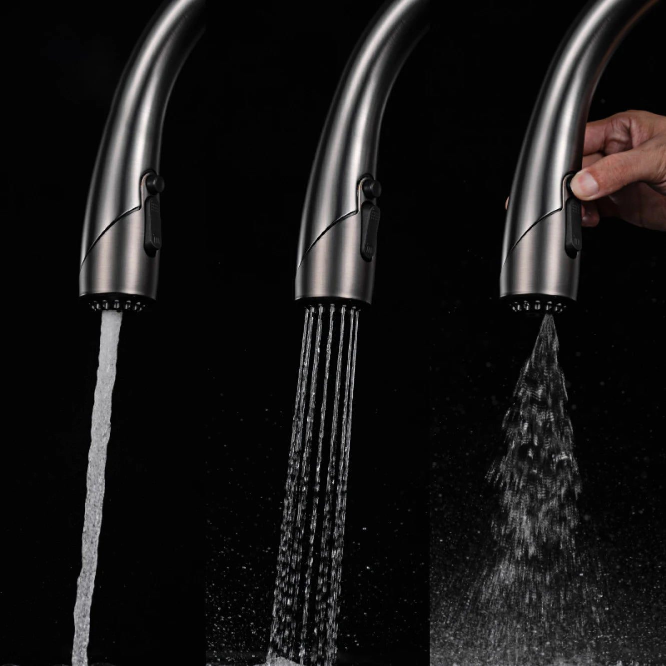 Touch Pull Out 3 Function Single Handle Dual Control Faucet