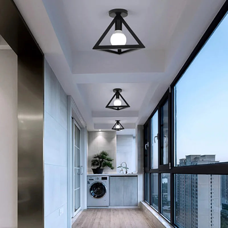 Nordic Triangle Square LED Single Head Ceiling Lamp