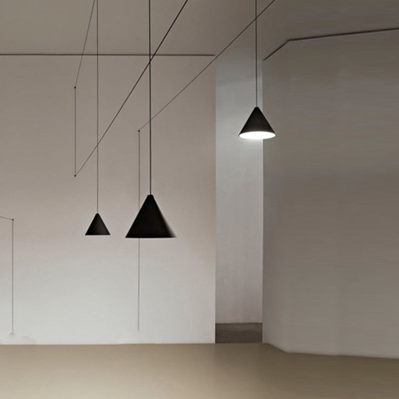 Modern Wire Geometric Led Bedside Hanging Lamp