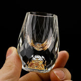 Luxury Double Bottom Crystal Cup with Gold Foil