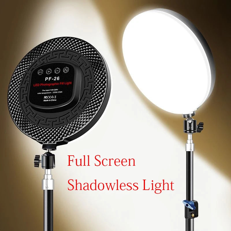 Round LED Video Panel Stand Studio Lamp Light