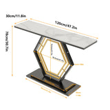 Marble Solid Geometric Base Sofa Side Entryway Table