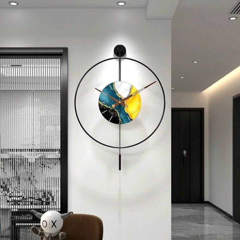 Nordic Luxury Wall Clock Minimalist with Modern Pendulum