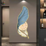 Modern Large Feather LED Wall Clock