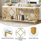 2 Tier Console Storage Open Shelves Behind Couch Table