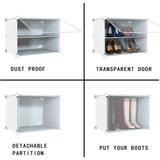 48 Pairs Shoe Storage Cabinet with Plastic Shelves with Door