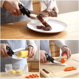 2 In 1 Multi Kitchen Tool Knife Stainless Steel Cutting Scissors