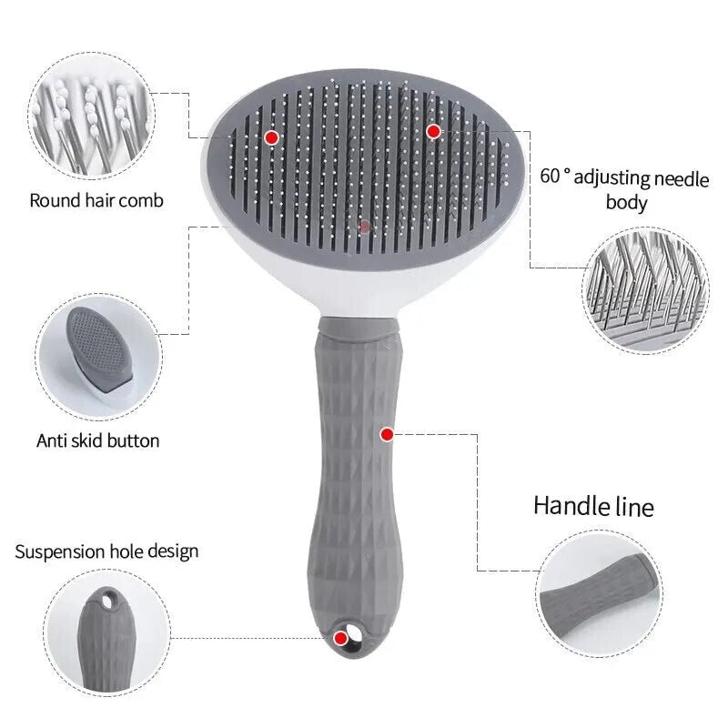 Self-Cleaning Pet Hair Removal Brush Skimming Comb